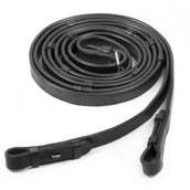 Schockemöhle Reins Smooth Leather with Stoppers Black/Silver Schockemöhle Reins Smooth Leather with Stoppers Black/Silver