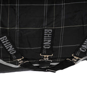 Rhino Wug Turnout Heavy Varilayer 450g Black/Grey/White Check & Gray Rhino Wug Turnout Heavy Varilayer 450g Black/Grey/White Check & Gray