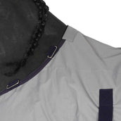 HKM Fly Rug Rain with Neck and Bellyflap Dark Blue/Grey HKM Fly Rug Rain with Neck and Bellyflap Dark Blue/Grey