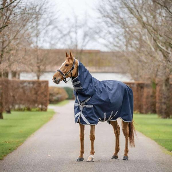 Amigo Turnout Rug Integrated 1200D 150g Navy/Titanium Grey/Silver