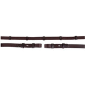 BR Rein Linen 19mm Blind/Round Buckle Brown/Silver BR Rein Linen 19mm Blind/Round Buckle Brown/Silver