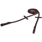 BR Rein Linen 19mm Blind/Round Buckle Brown/Silver BR Rein Linen 19mm Blind/Round Buckle Brown/Silver