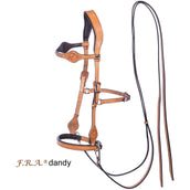F.R.A. Bit-less Bridle Dandy Side Pull Leather Reins Naturel F.R.A. Bit-less Bridle Dandy Side Pull Leather Reins Naturel