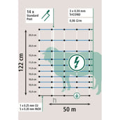 Ako Sheep Fencing Net OviNet Maxi White/Blue Ako Sheep Fencing Net OviNet Maxi White/Blue