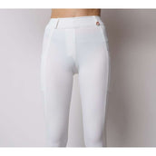 Montar Riding Legging Rosegold Logo Junior White Montar Riding Legging Rosegold Logo Junior White
