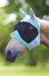 Shires Fly Mask Air Motion with Ears Aqua Shires Fly Mask Air Motion with Ears Aqua