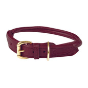 WeatherBeeta Dog Collar Rolled Leather Maroon Red WeatherBeeta Dog Collar Rolled Leather Maroon Red