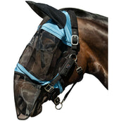 HKM Fly Mask Premium With Nose Protection Smoke Blue HKM Fly Mask Premium With Nose Protection Smoke Blue