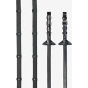 LeMieux Reins Arika Soft Rubber with Stopper Black/Silver LeMieux Reins Arika Soft Rubber with Stopper Black/Silver