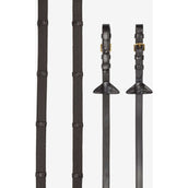 LeMieux Reins Arika Soft Rubber with Stopper Brown/Brass LeMieux Reins Arika Soft Rubber with Stopper Brown/Brass