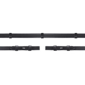 Schockemöhle Reins Smooth Leather with Stoppers Black/Silver Schockemöhle Reins Smooth Leather with Stoppers Black/Silver