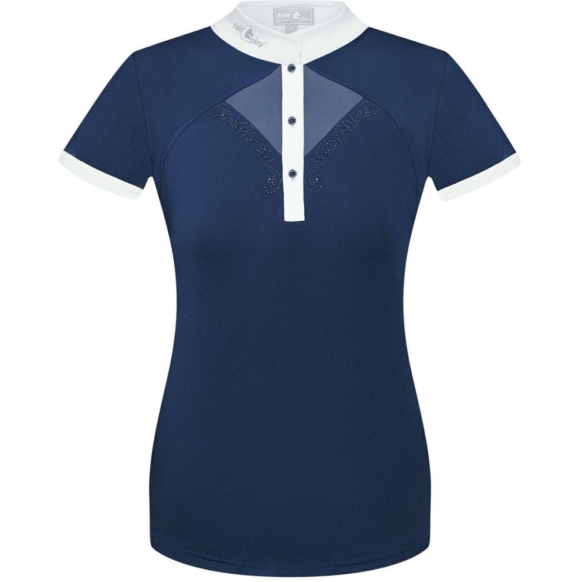 Fair Play Competition Shirt Cathrine Short Sleeve Navy/White