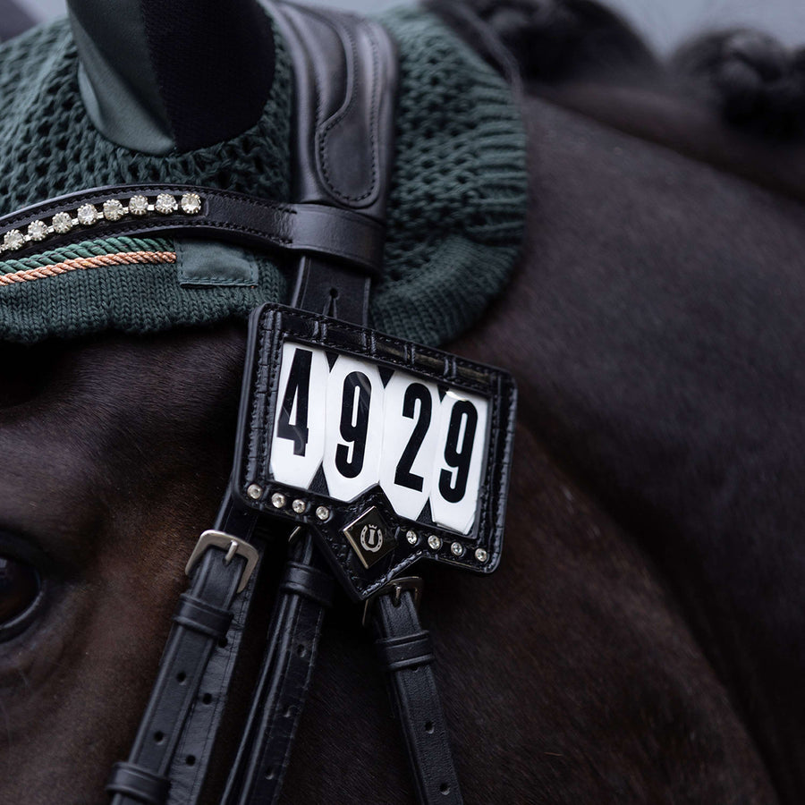 Imperial Riding Competition Numbers IRHShow and Glow Black/Black Croco
