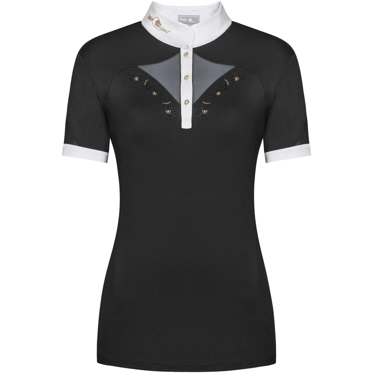 Fair Play Competition Shirt Cathrine Rosegold Short Sleeve Black/White