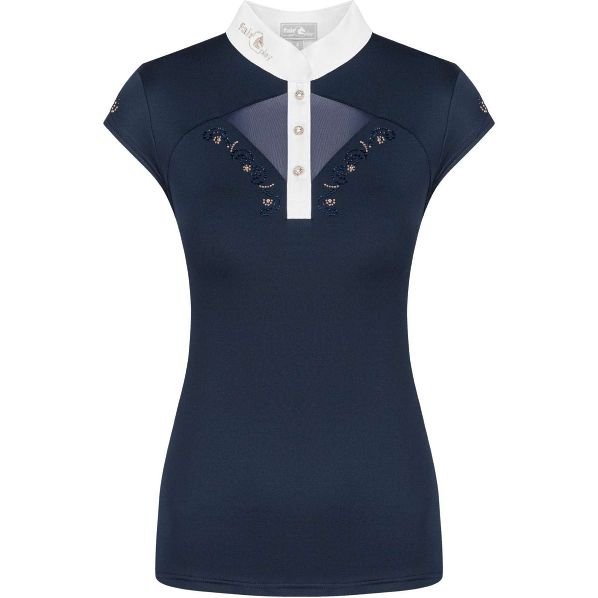 Fair Play Competition Shirt Cathrine Rosegold Sleeveless Navy