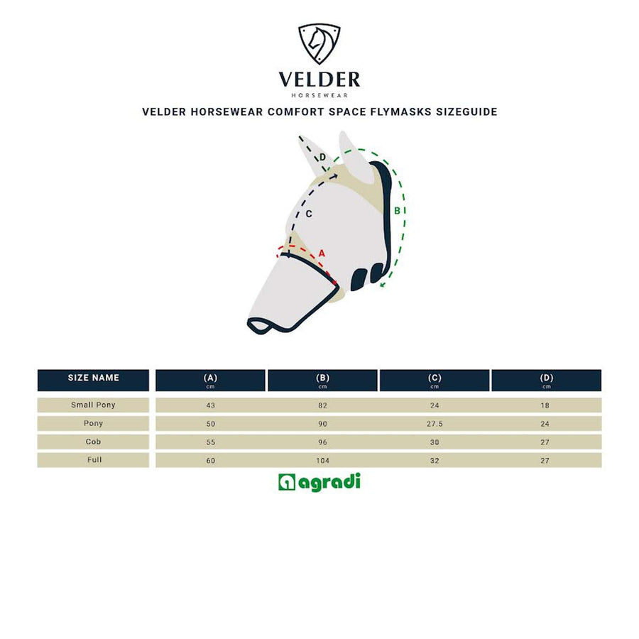 Velder Horsewear Premium Fly Mask Comfort Space Tan/Navy