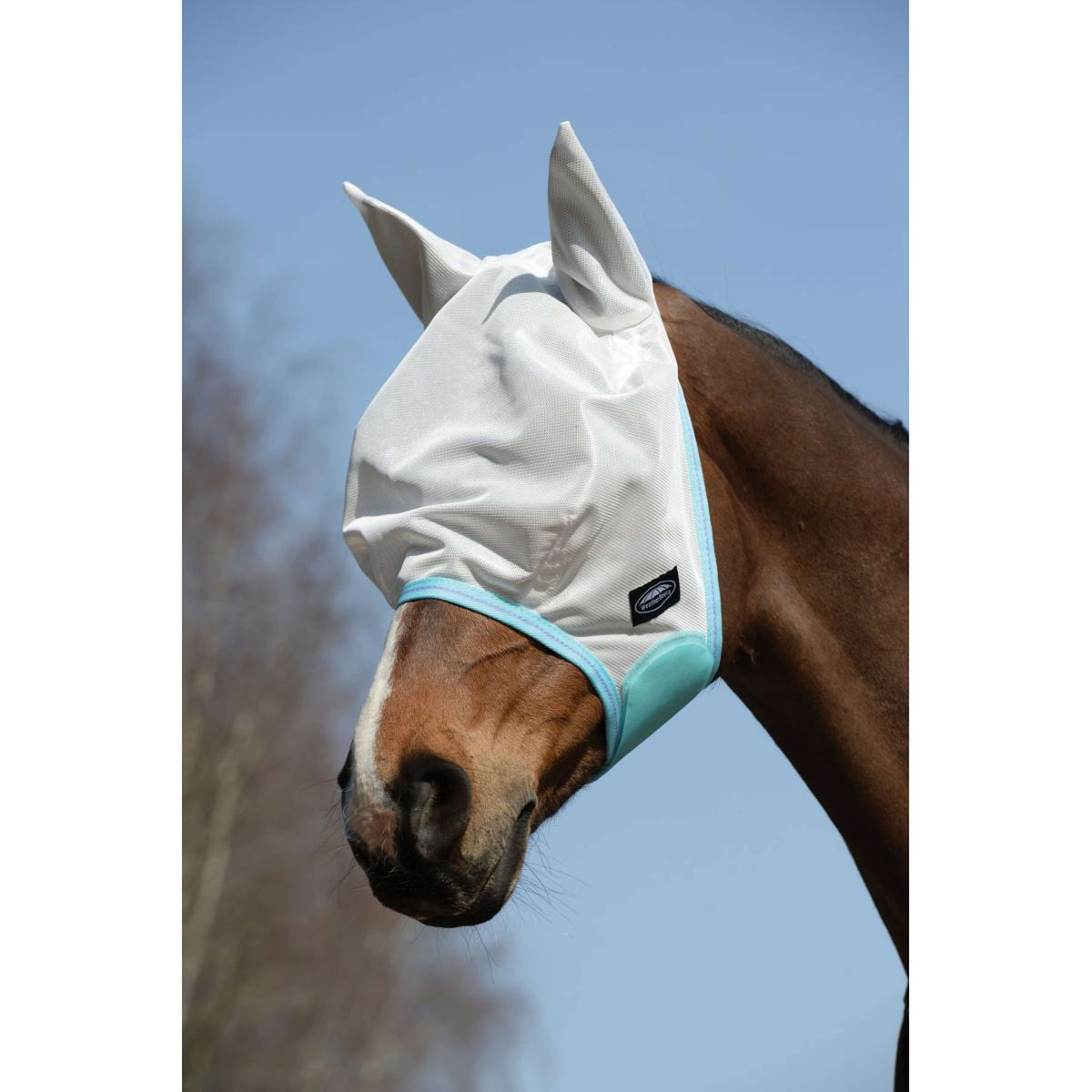 Weatherbeeta Fly Mask Comfitec Essential Mesh White/Light Blue/Purple