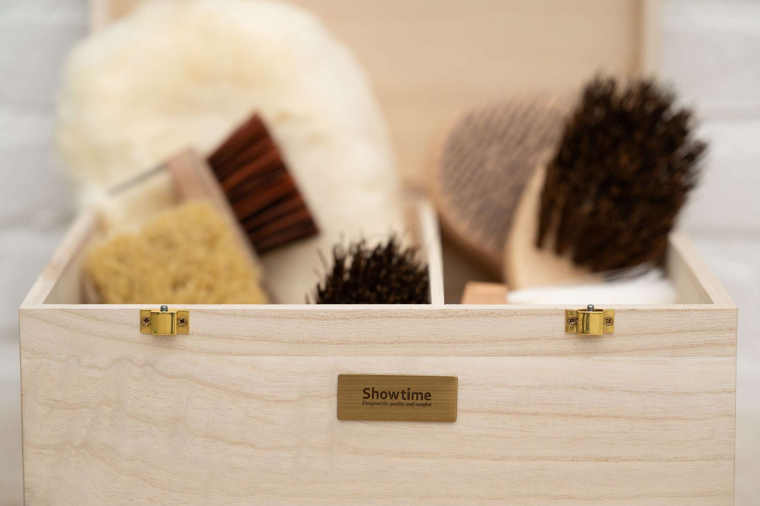 Showtime Grooming Box Luxe met borstels Beige Showtime Grooming Box Luxe met borstels Beige