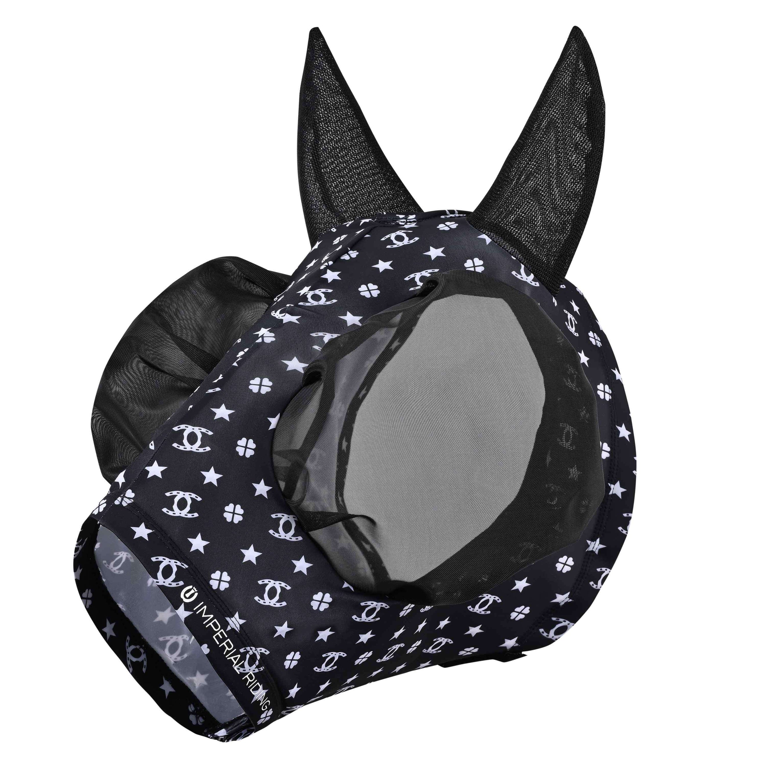 Imperial Riding Fly Mask IRHTrail Ride Black AOP