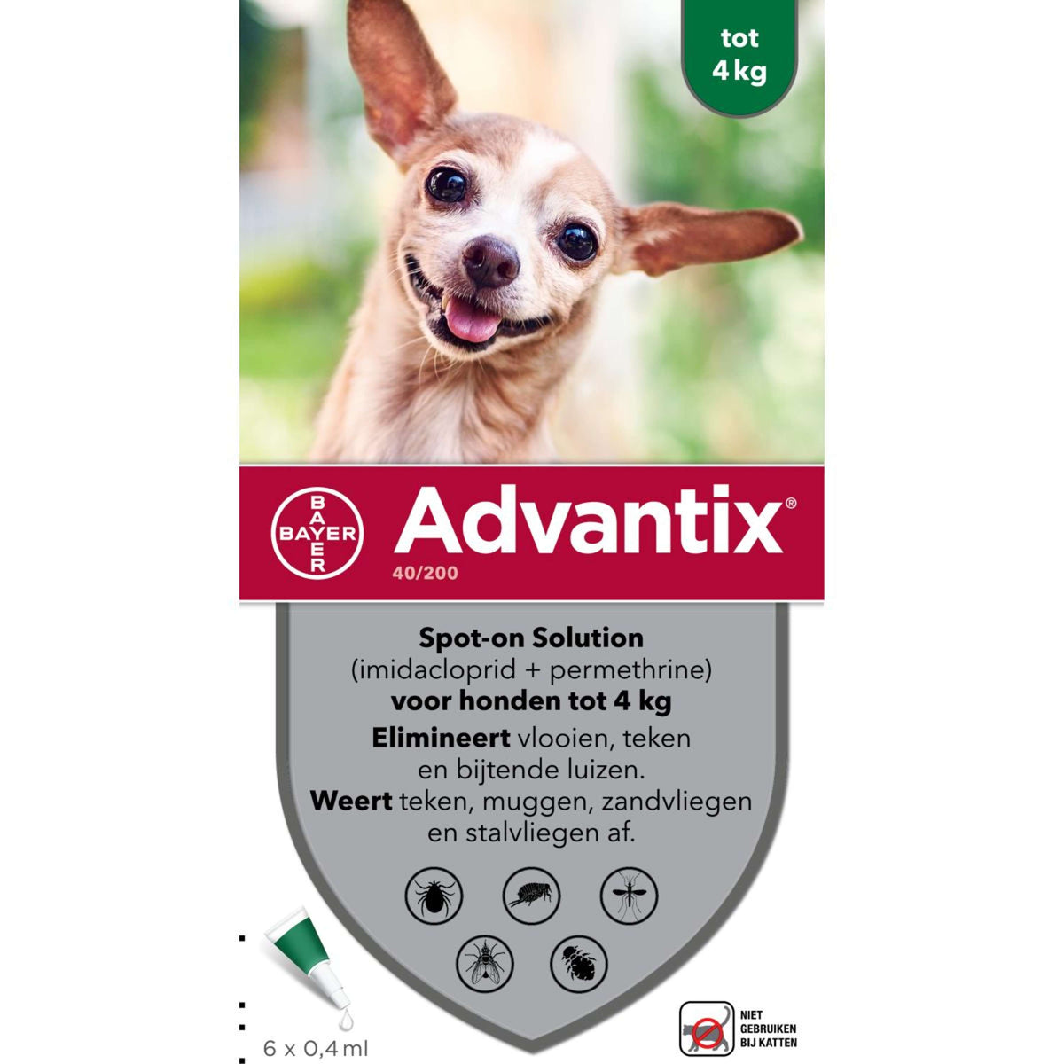 Advantix Dewormer 40/200 Spot-On Dog <4kg