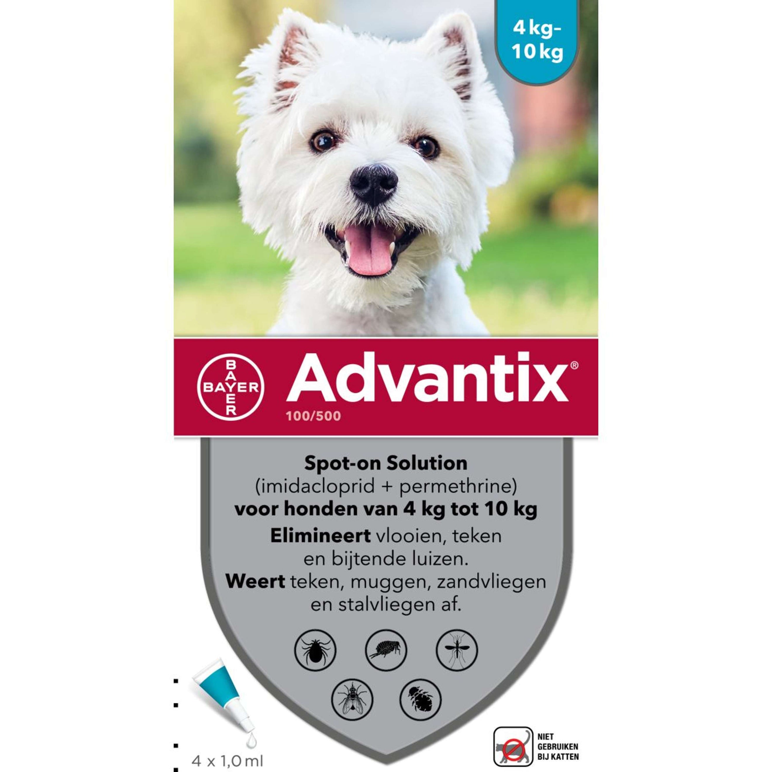 Advantix Dewormer 100/500 Spot-On Dog 4-10kg