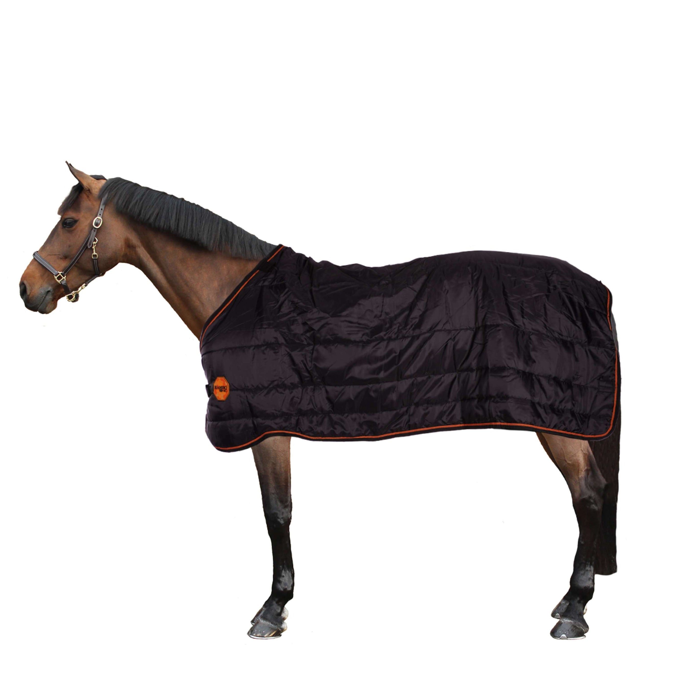 Rambo by Horseware Stable Liner Ionic 100gr Black/Black & Orange Stripe