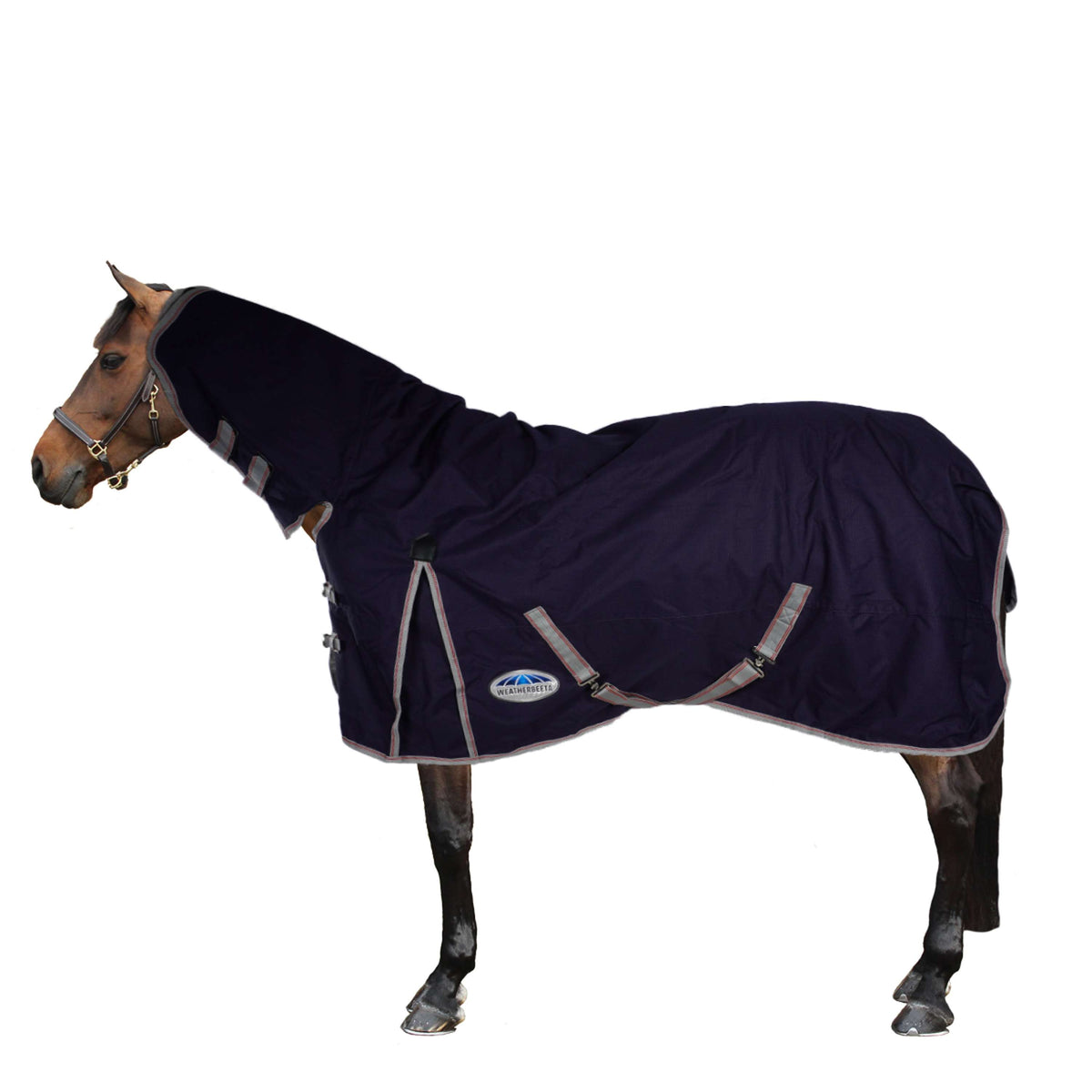 Weatherbeeta Heavy Turnout Rug Combo Neck Comfitec Essential Navy/Silver/Red