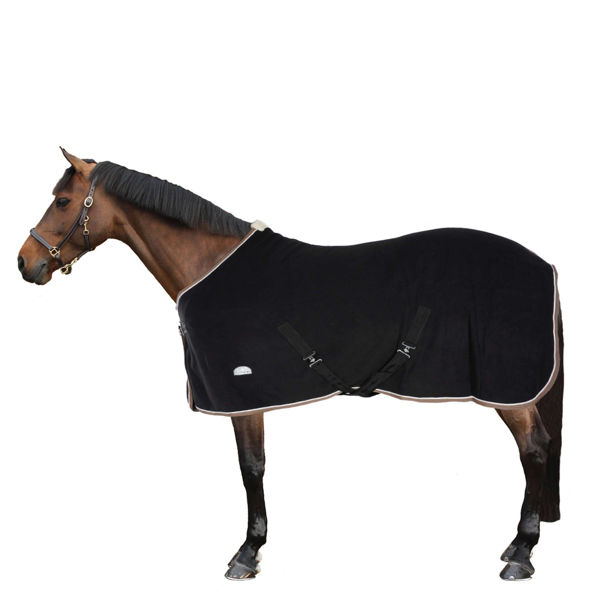 EQUITHÈME Fleece Rug Polyfun Black/White