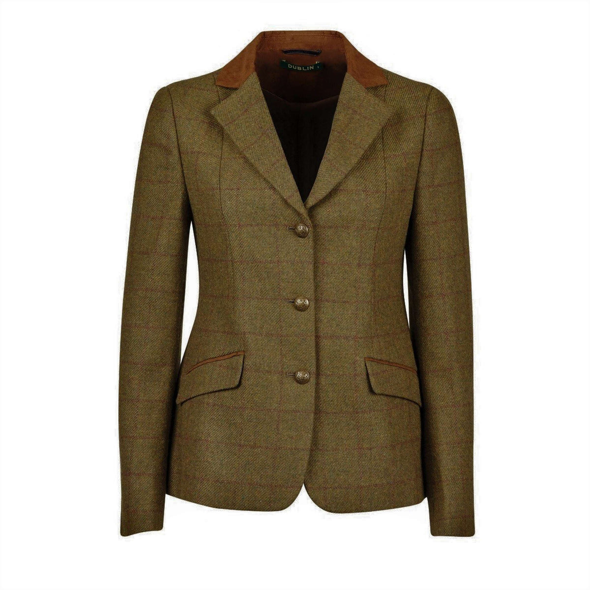 Dublin Competition Jacket Albany Tweed Suede Collar Tailored Brown Green