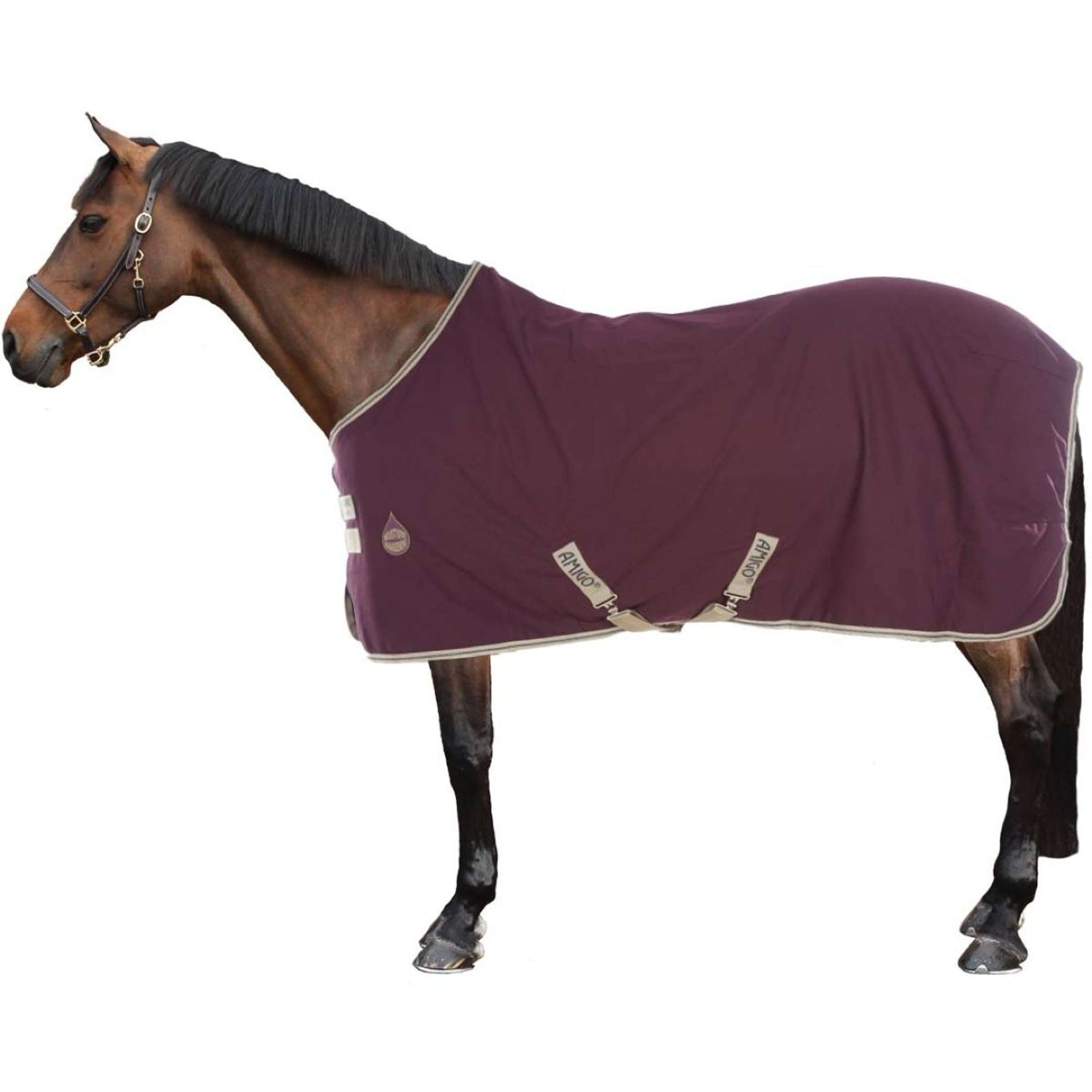 Amigo Stable Rug Poly with Cross Surcingles Fig/Navy/Tan