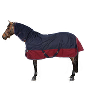 EQUITHÈME Outdoor Rug Tyrex 1200D 200g with a Hood Navy/Bordeaux