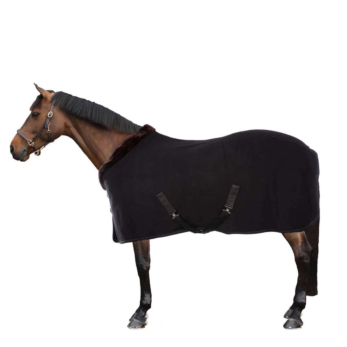 EQUITHÈME Fleece Rug Teddy Black/Brown