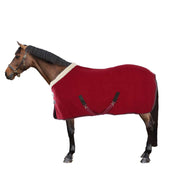 EQUITHÈME Fleece Rug Teddy Burgundy/white