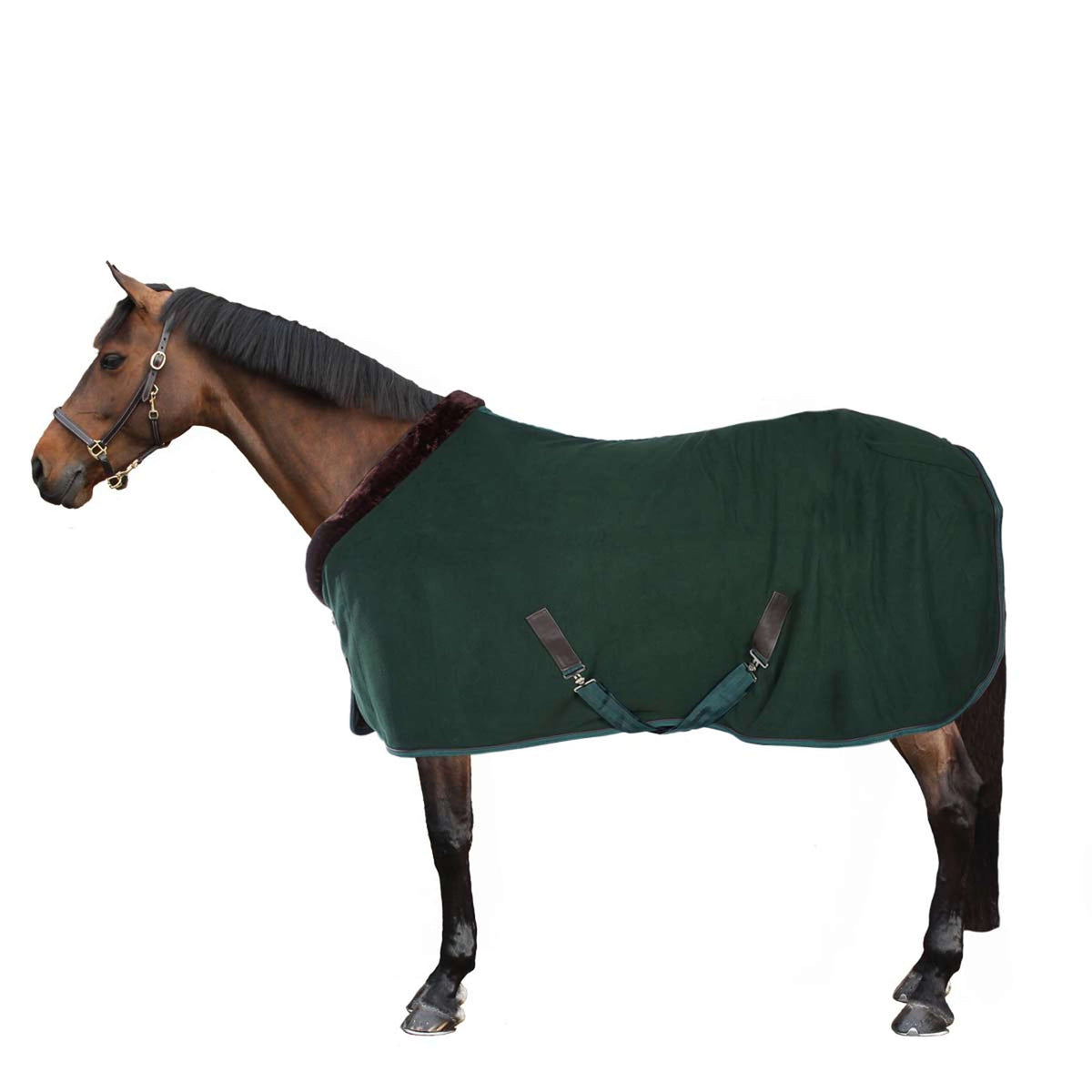 EQUITHÈME Fleece Rug Teddy Green/Brown