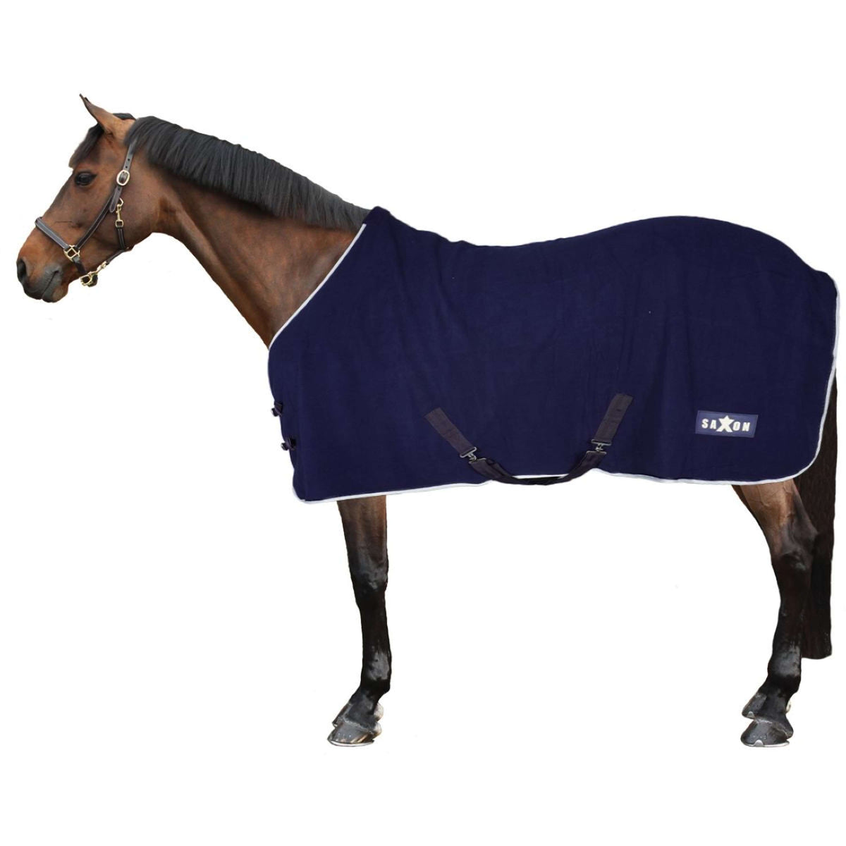 Saxon Fleece Rug Standard Neck Navy/White