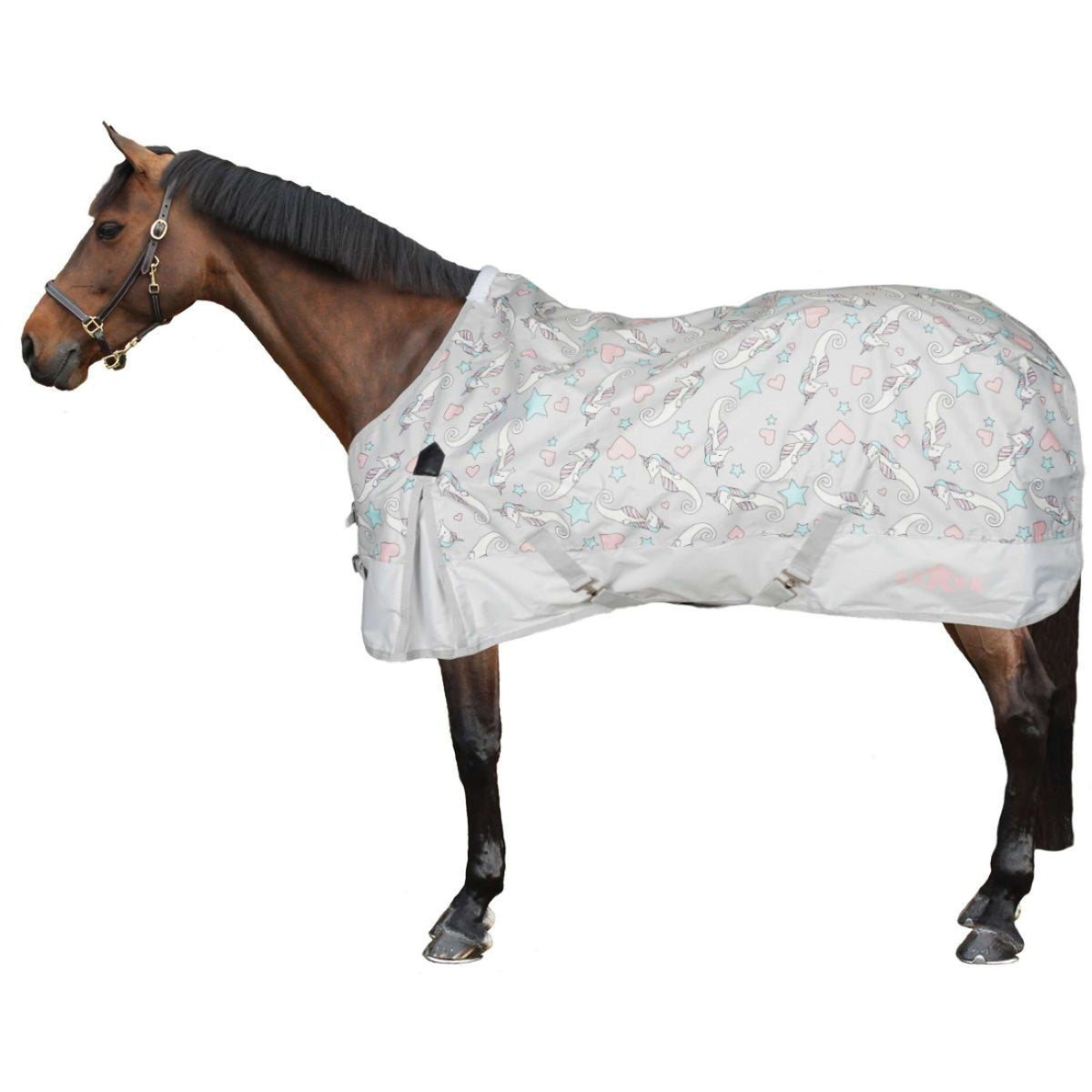 Saxon Rain Rug Pony Standard Neck Lite 600D Sea Unicorn Print