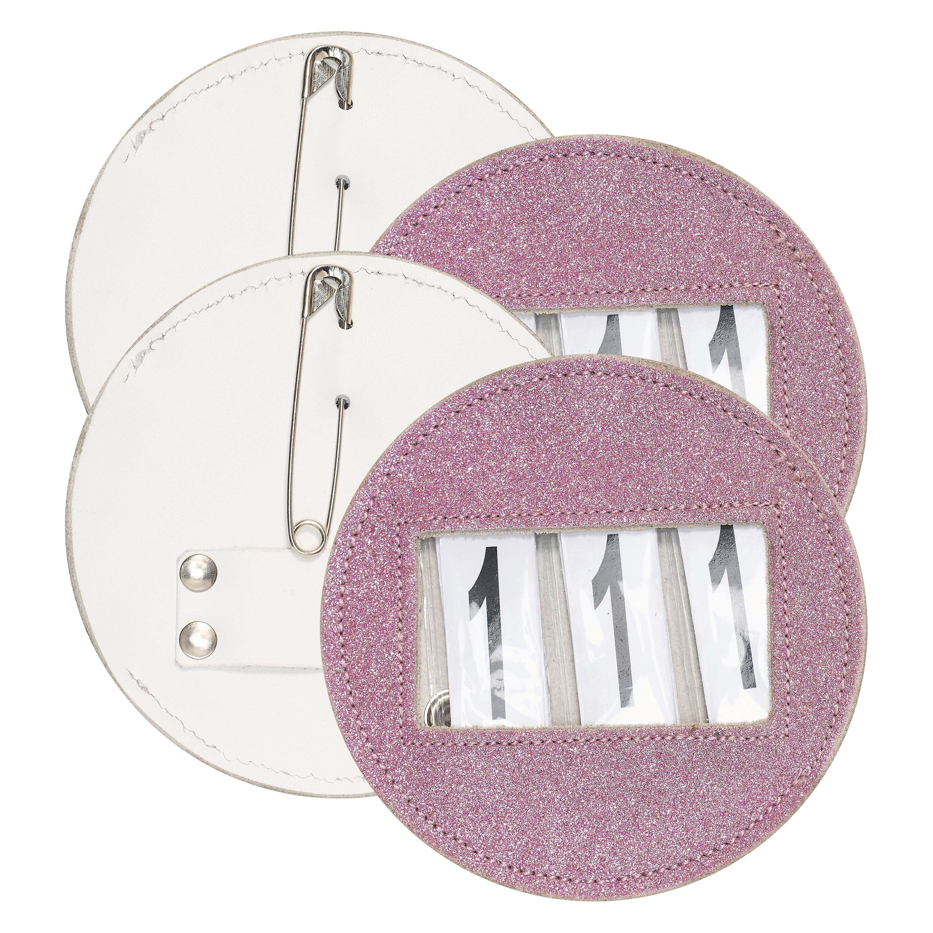 Imperial Riding Competition Numbers IRHGlitter Round Pink