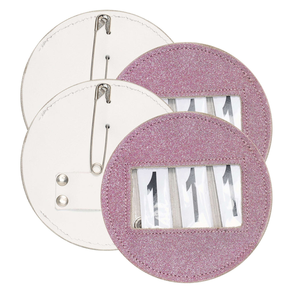 Imperial Riding Competition Numbers IRHGlitter Round Pink