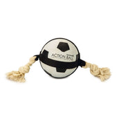 Beeztees Football Action with Rope White Black