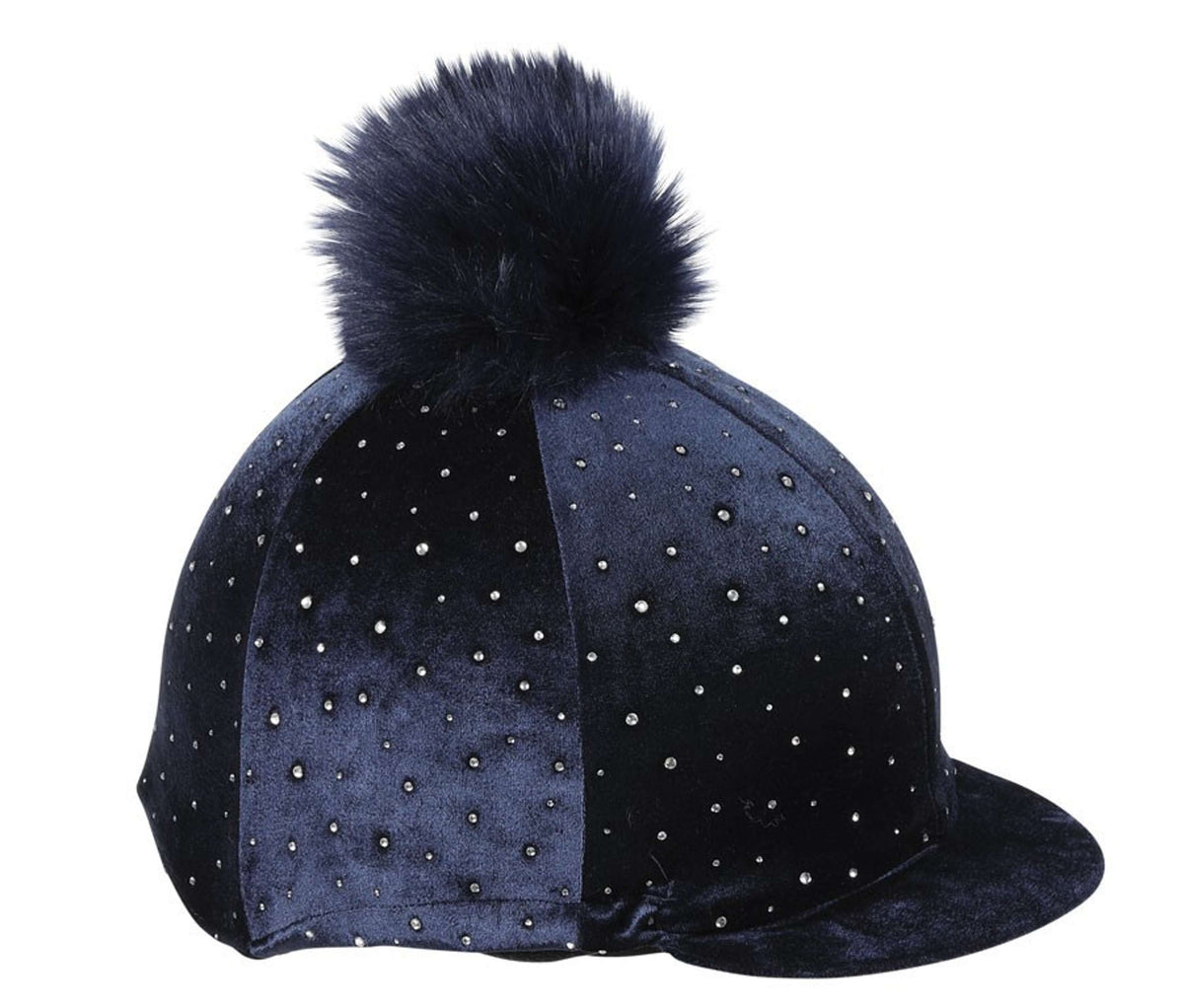 Shires Cap Cover Velvet Sparkle Navy