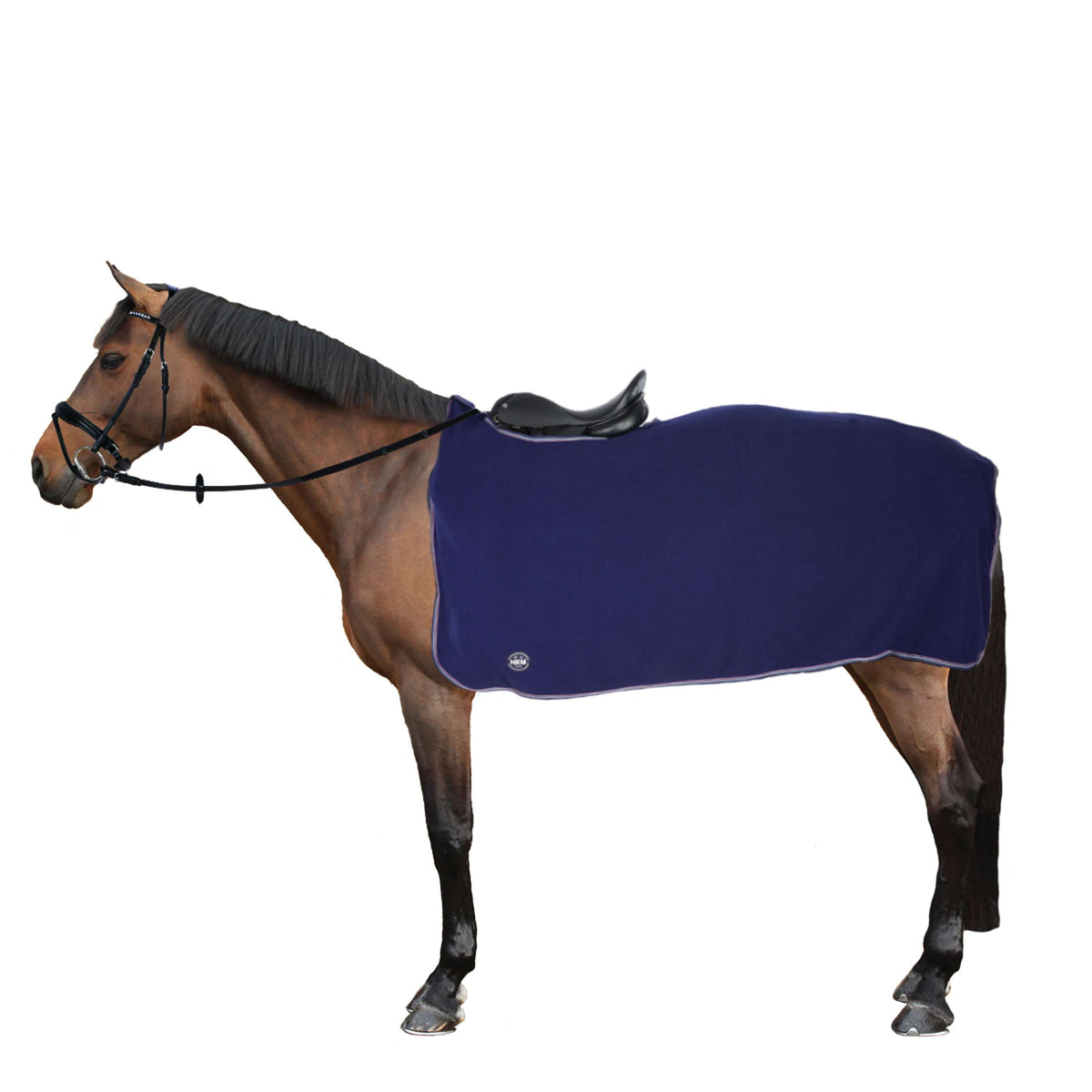 HKM Fleece Exercise Sheet with Velcro Closure Blue