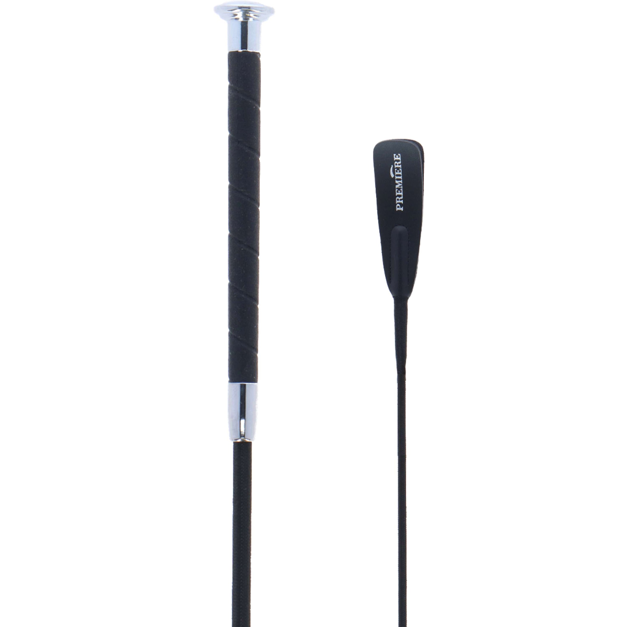 Premiere Dressage Whip Piaffe Leather Flap Black Premiere Dressage Whip Piaffe Leather Flap Black