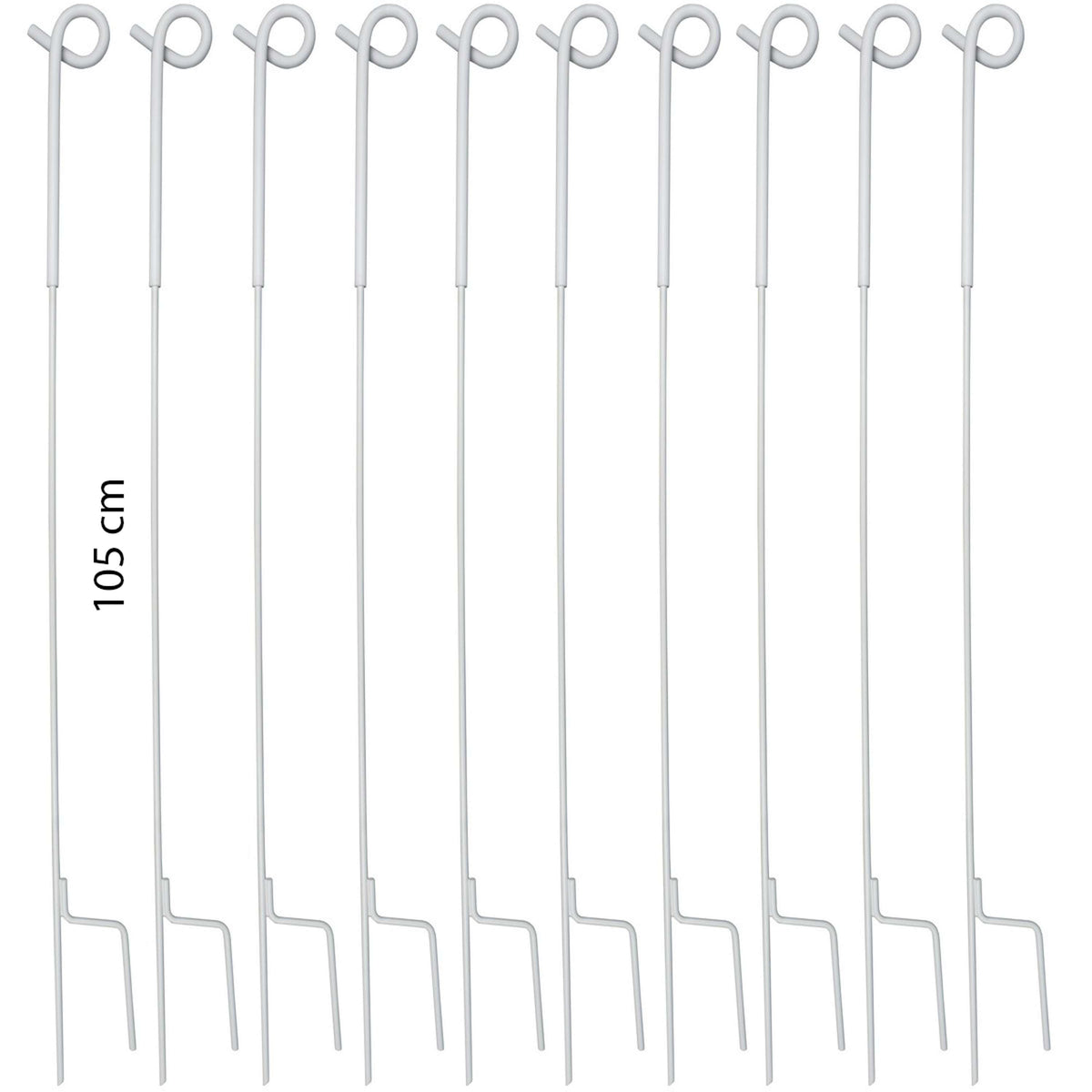 Ako Pigtail Post 10 Pieces Metal White