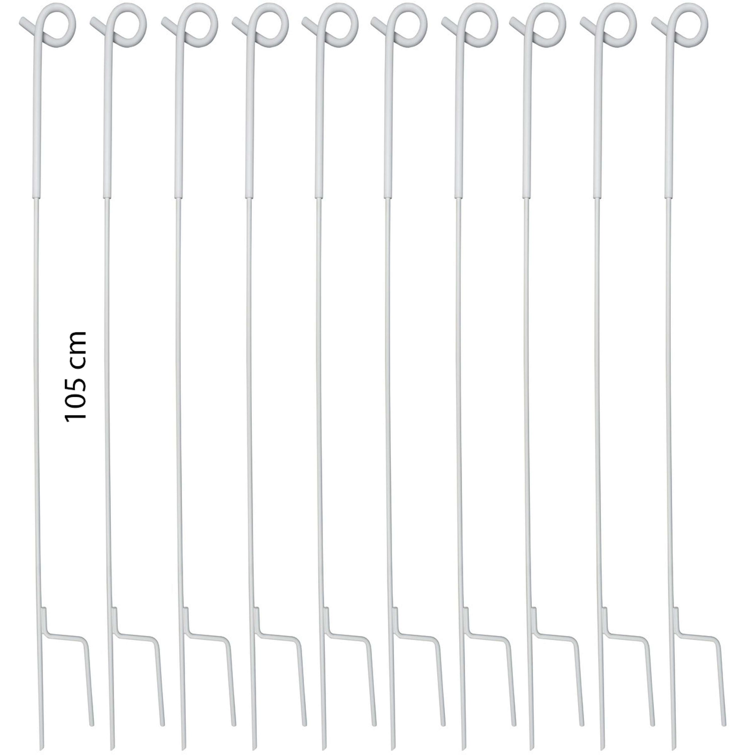 Ako Pigtail Post 10 Pieces Metal White