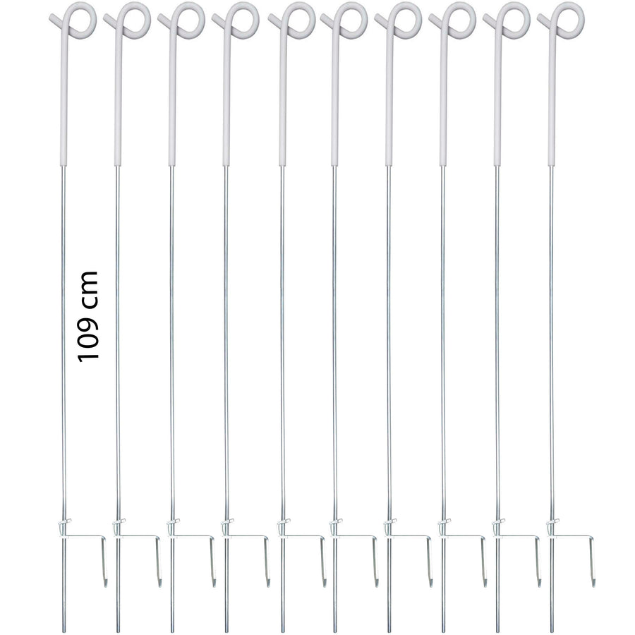 Agradi Power Pigtail Post 10 Pieces Metal White