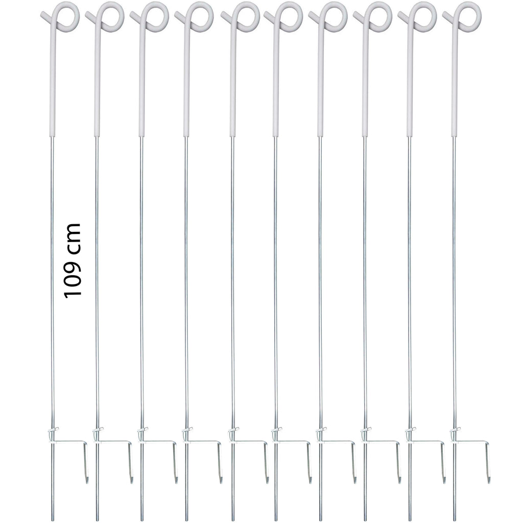 Agradi Power Pigtail Post 10 Pieces Metal White
