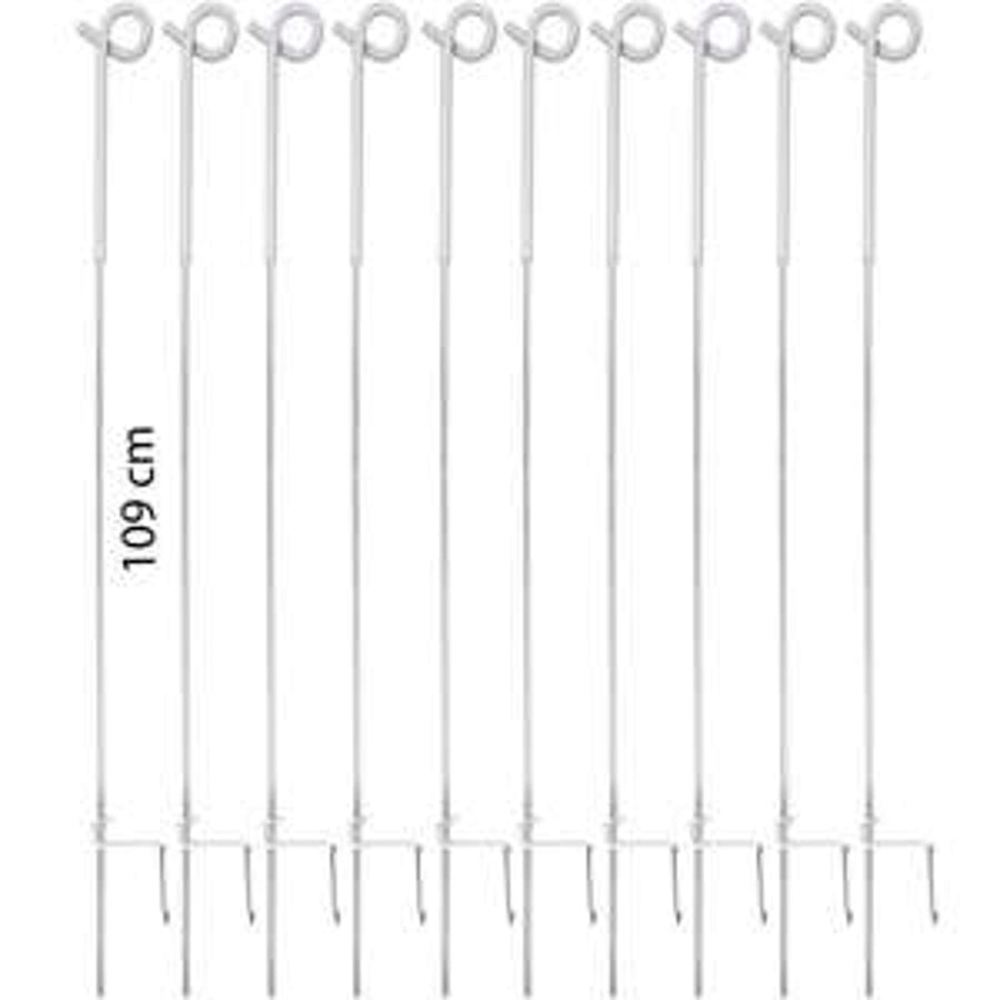Agradi Power Pigtail Post 10 Pieces Metal White