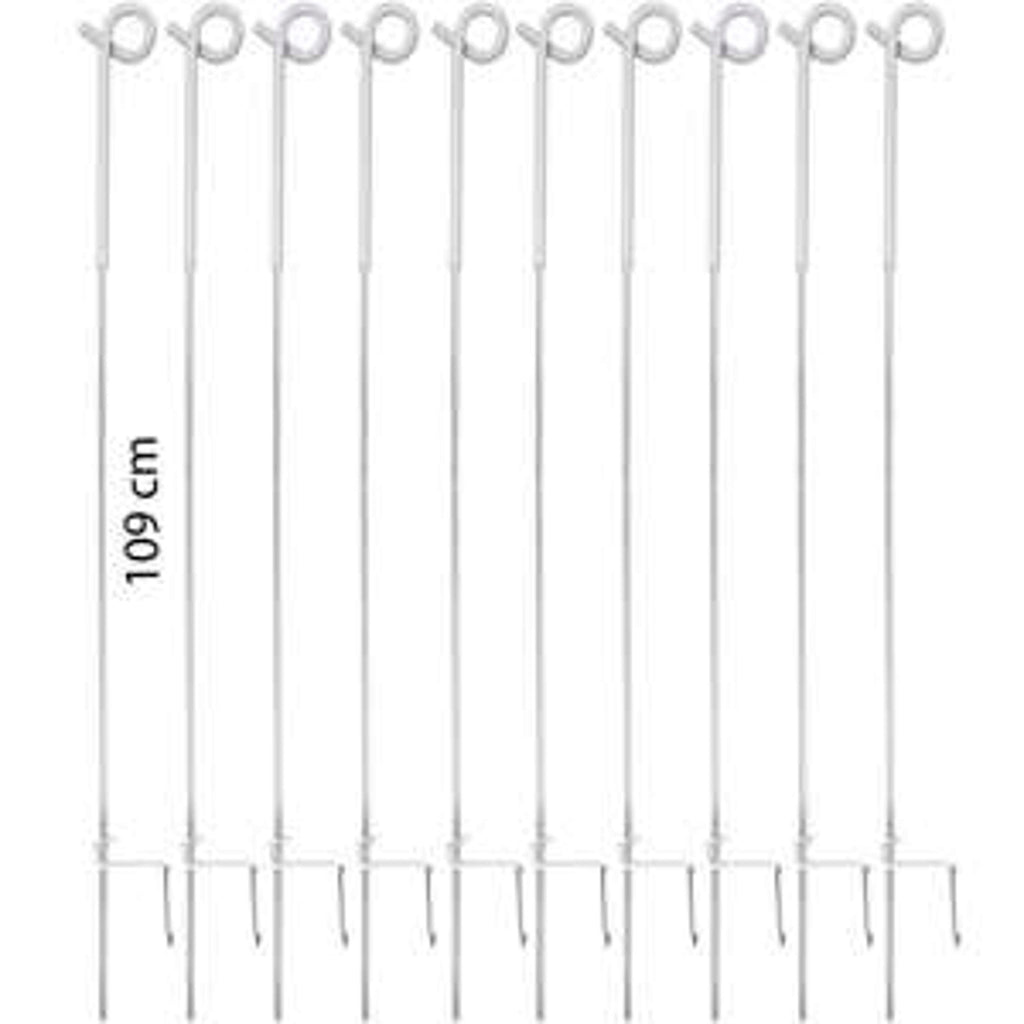 Agradi Power Pigtail Post 10 Pieces Metal White