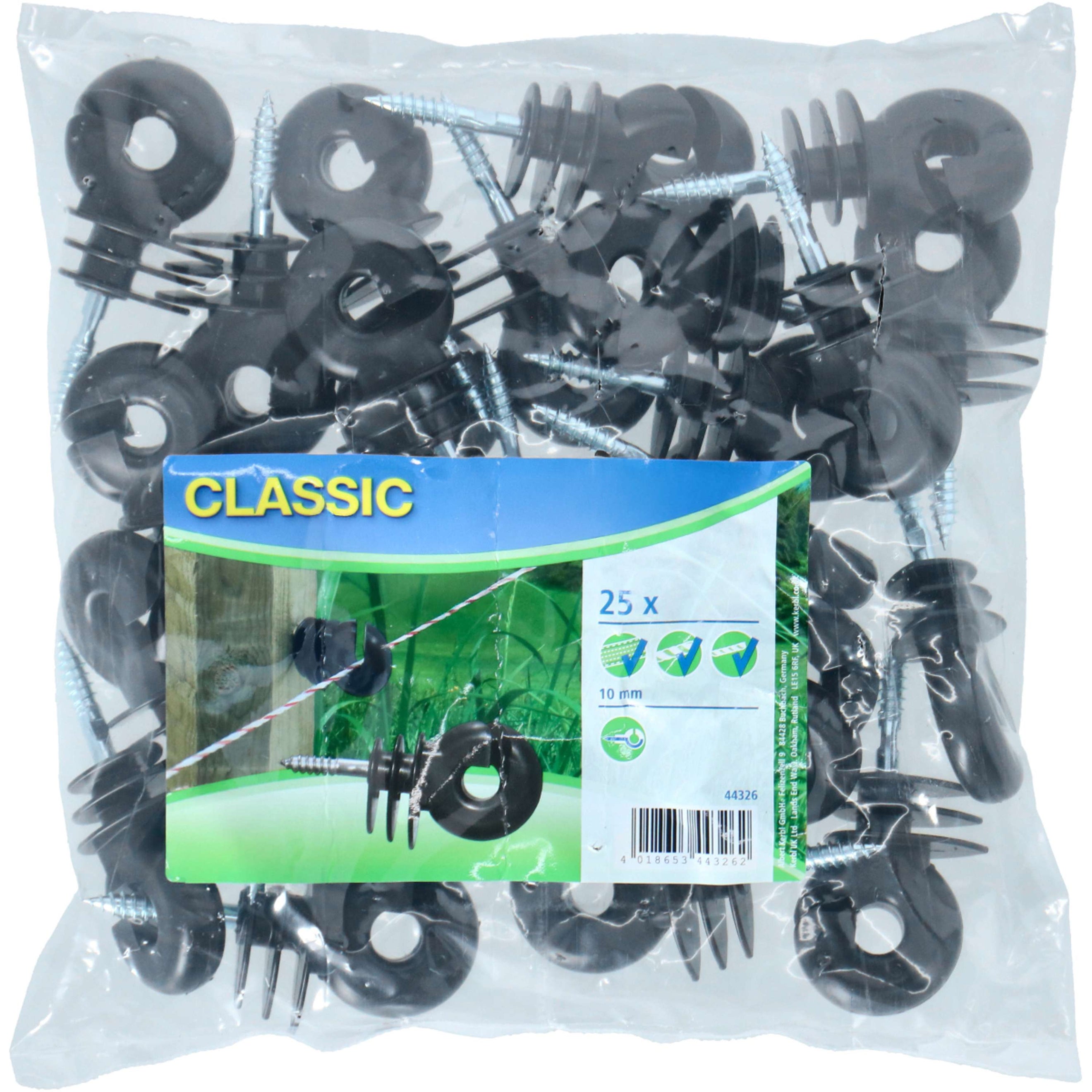 Ako Ring Insulator Big with Continuous Support 25 Pieces Black