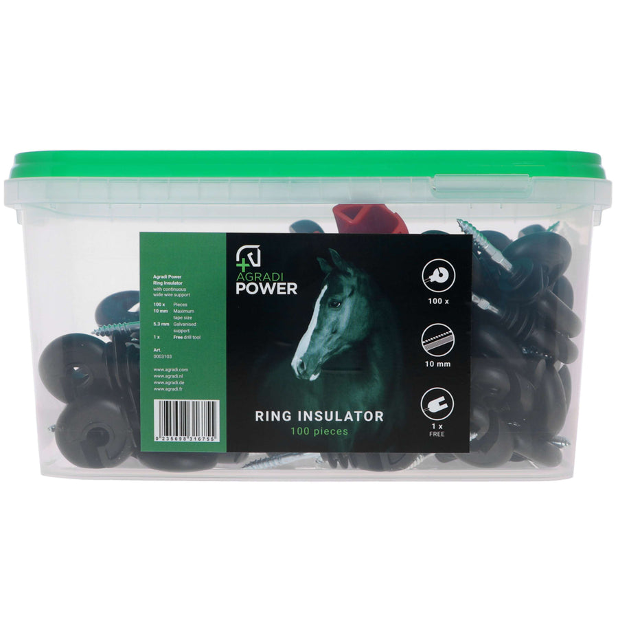 Agradi Power Ring Insulator in Bucket 100 Pieces Black